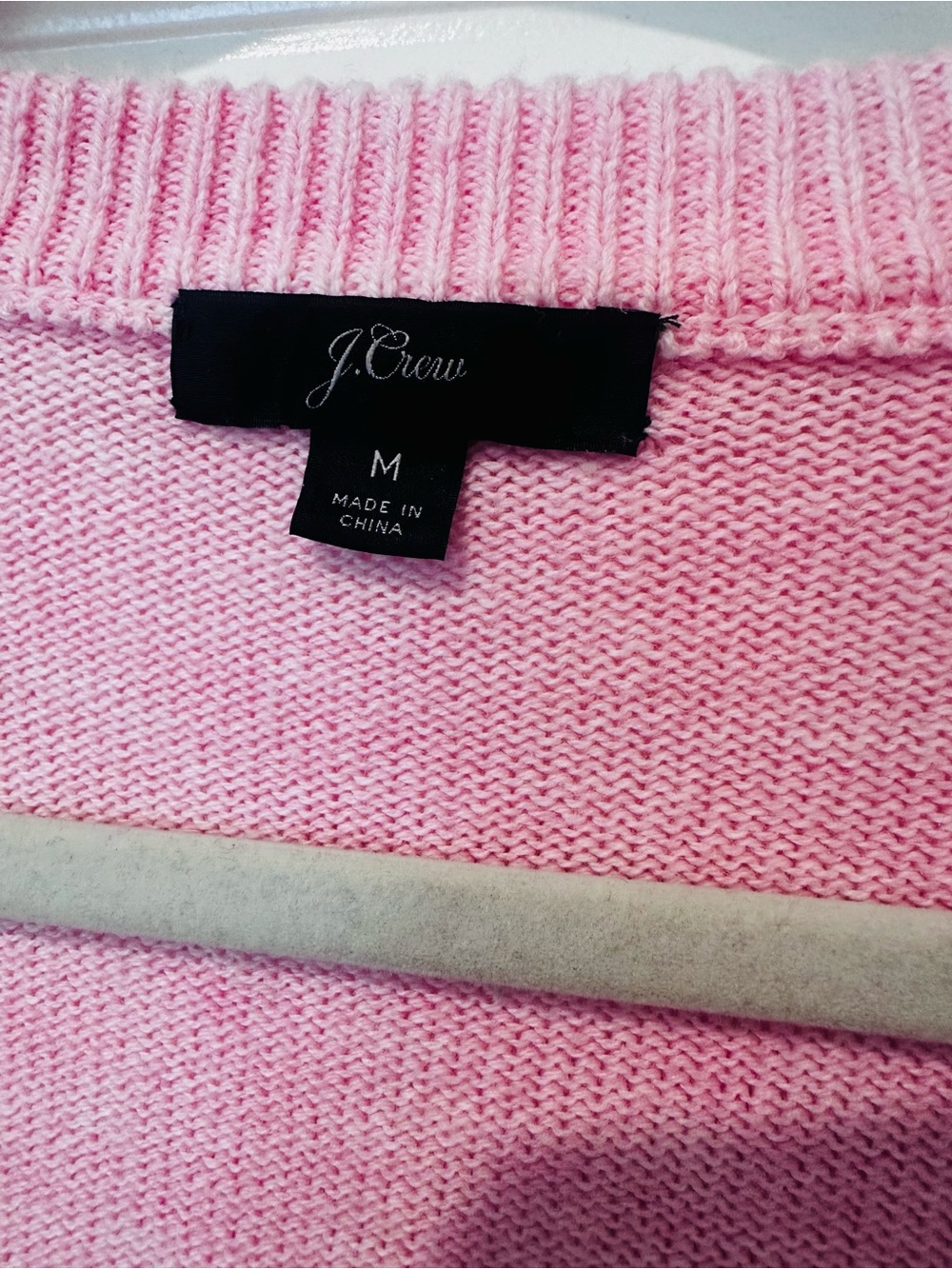 J. Crew Pink Ruffle V-Neck Sweater - Picture 6 of 8
